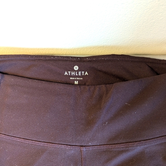Athleta Maroon Leggings with Side Stripe Pattern Size M Medium - Picture 5 of 5